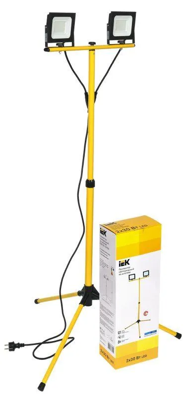 Прожектор светодиодный сдо 06-2x30ш штатив 6500к ip65 черный iek IEK LPDO606-2X030-65-K02