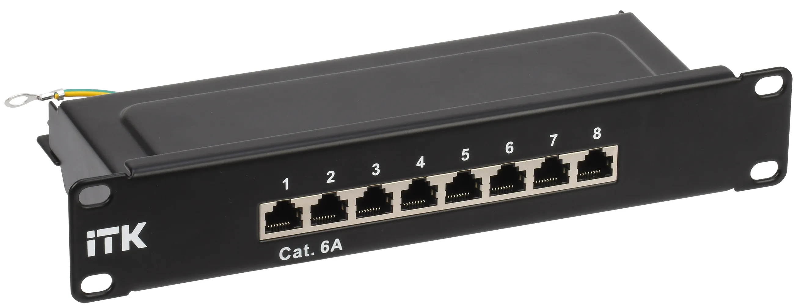 Патч-панель 1U кат.6A STP 8 портов 10дюйм Dual IDC