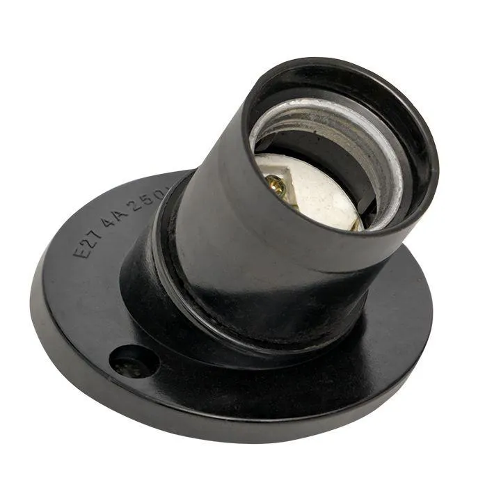 Патрон карболитовый наст. Е27 черн. наклонный индивидуальный пакет EKF LHC-E27-wi-p