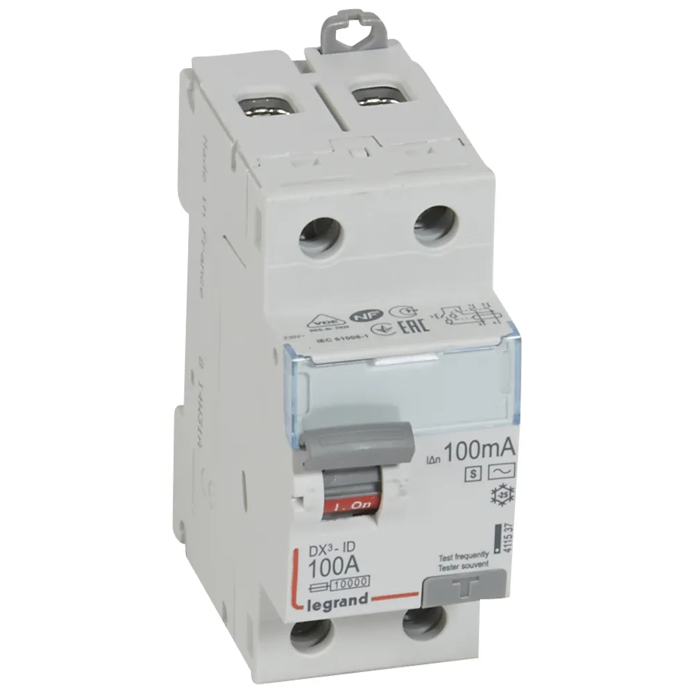 Выключатель дифференциального тока (УЗО) DX3 2П 100А 100мА-АC-S LEGRAND 411537