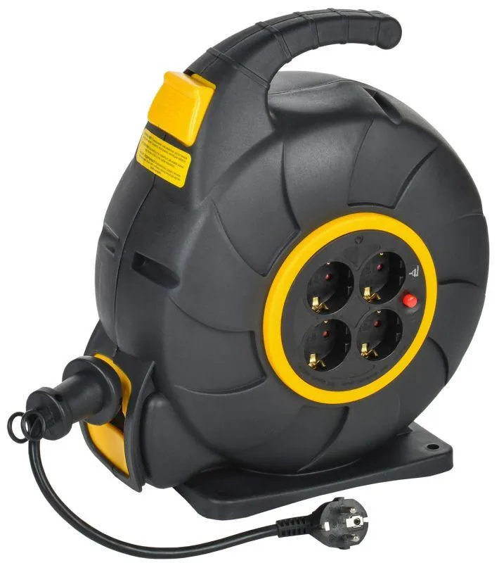 TWIST Катушка УК20 4мест. 2P+PE/20м 3х1,5мм2 автосм. IEK IEK TW-KP27-16-04-20