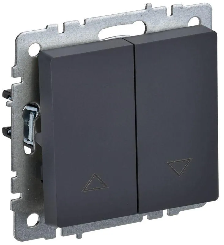 BRITE Выключатель жалюзи 10А ВС10-1-5-БрГ графит IEK BR-V15-0-10-K53