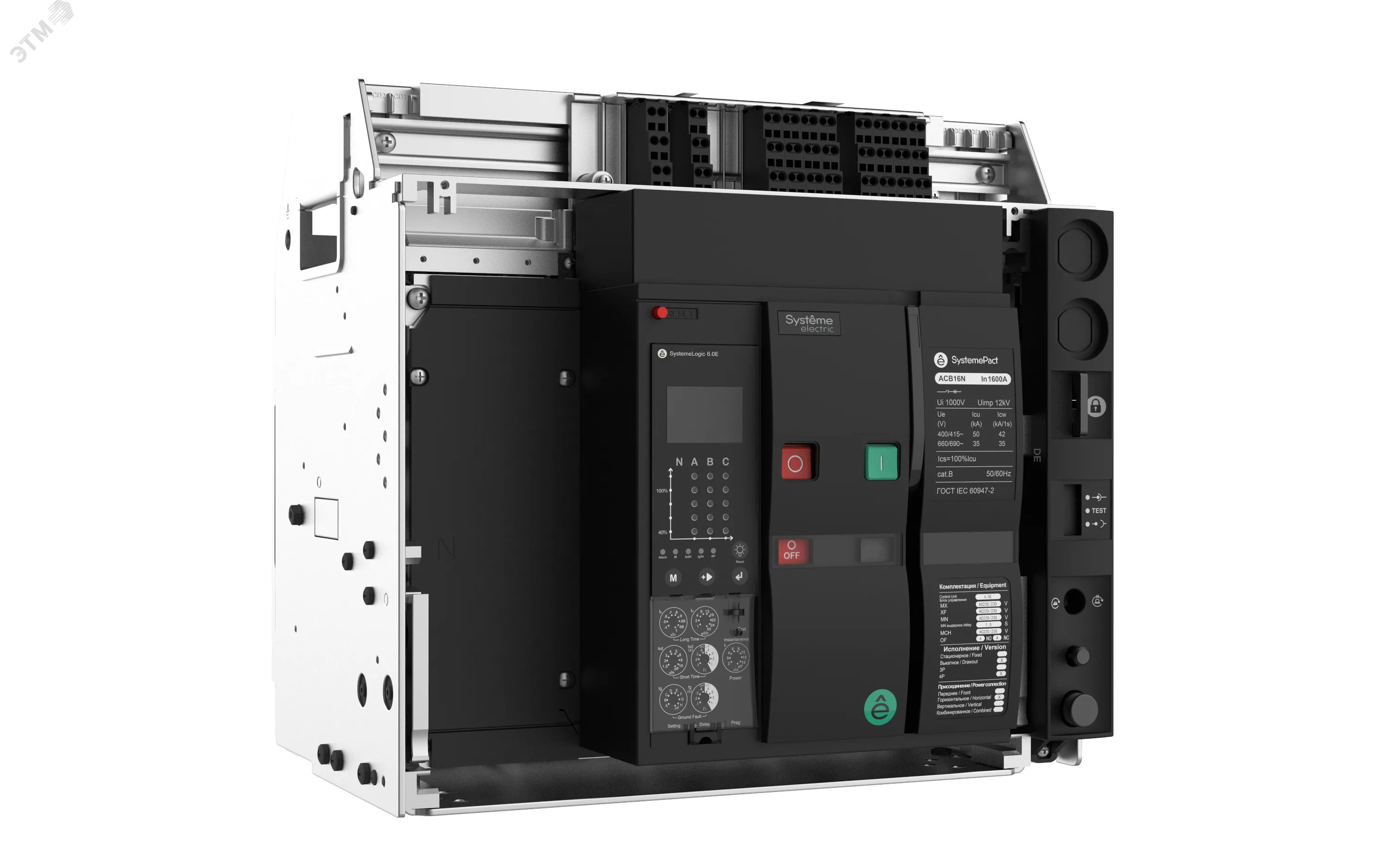 АВТ.ВЫКЛ ACB1 800A 50KA 4P ВЫК, ГОРИЗ. ПРИСОЕД. 6.0E: 4NO+4NC MCH+XF+MX AC230V SE (Systeme) SPA16N084DHNN54E