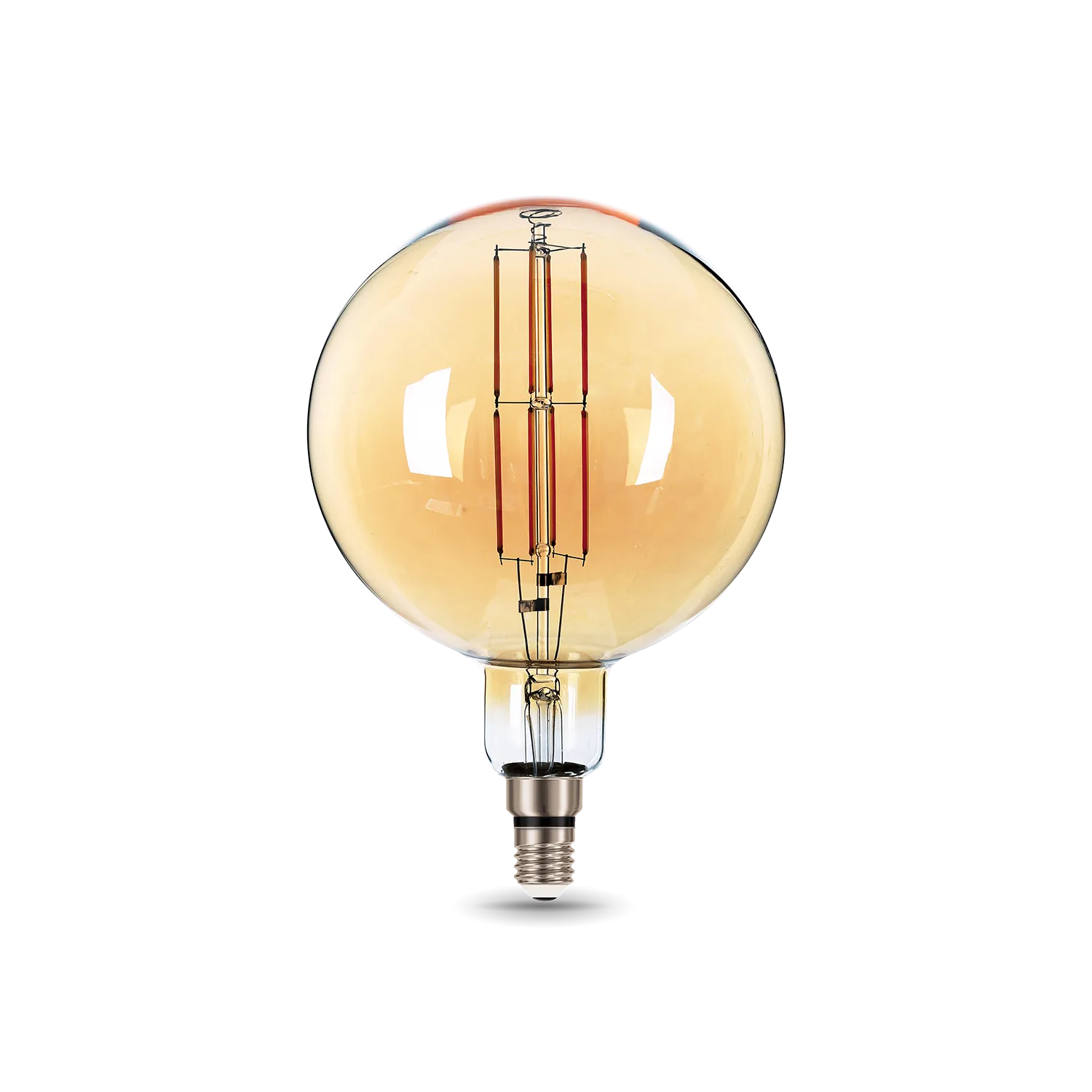 Лампа светодиодная филаментная led 8 вт 780 лм 2400к ac185-265в e27 шар g200 теплая золотистая колба black filament gauss GAUSS 153802008