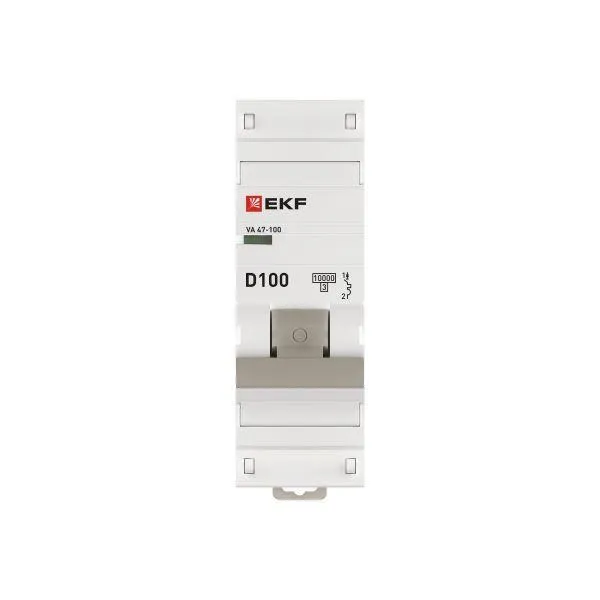 Автоматический выключатель ва 47-100 1p 100а (d) 10ka proxima EKF MCB47100-1-100D-PRO