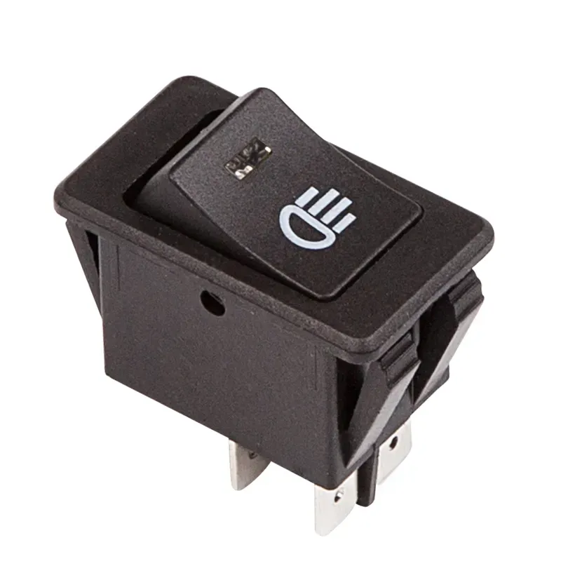 Выключатель клавишный 12V 35А (4с) ON-OFF с синей LED подсветкой REXANT 36-4443