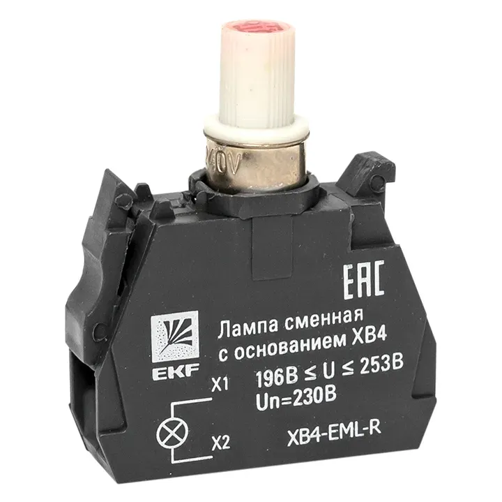 Лампа сменная c основанием XB4 красная 230В PROxima EKF XB4-EML-R