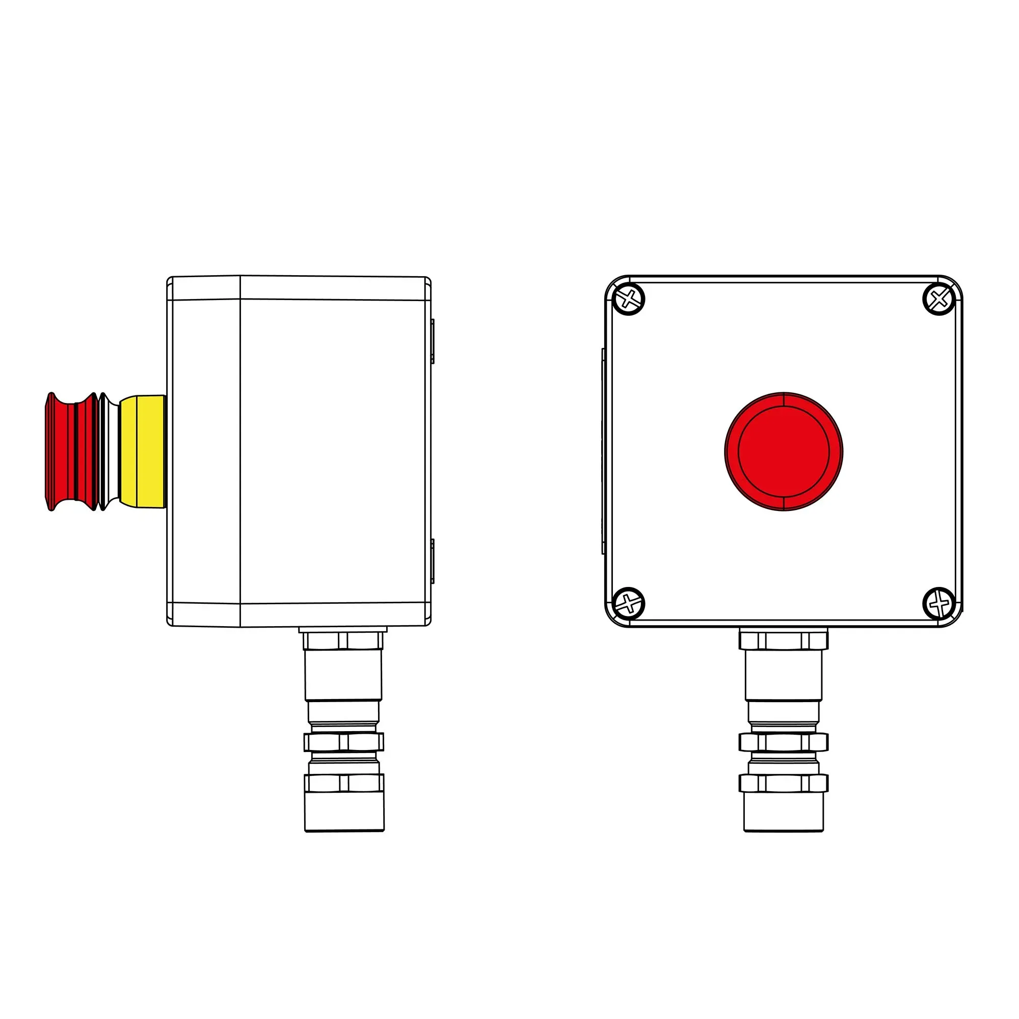 Взрывозащищенный пост управления из полиэстера CPE-P-03-(1xP3E(11))-1xKA2MHK(C)1Ex d e IIC Т5 Gb / Ex tb IIIC T95°C Db IP66 / КЗ / ШЗ DKC 2231.031.22.11F