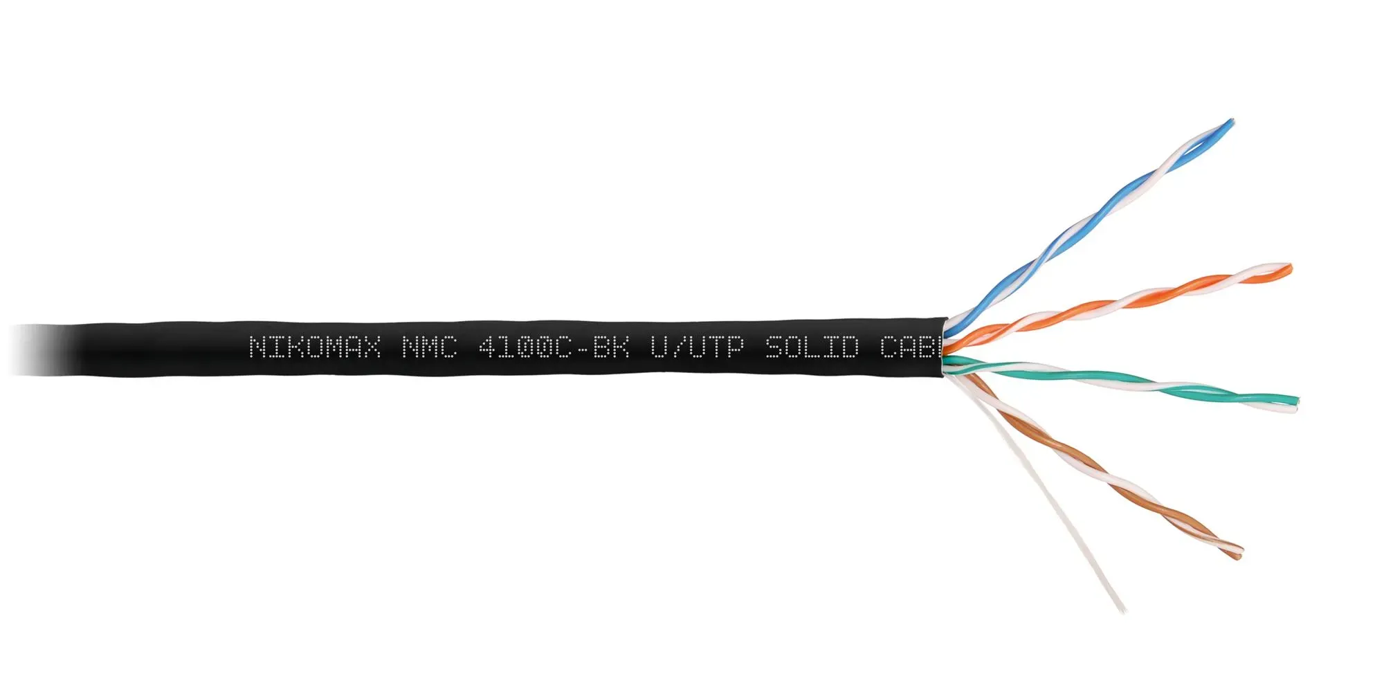 Витая пара U/UTP 4 пары Кат 5e solid BC AWG24 (0.51мм) IN LSZH нг(А)-HF черный 305м