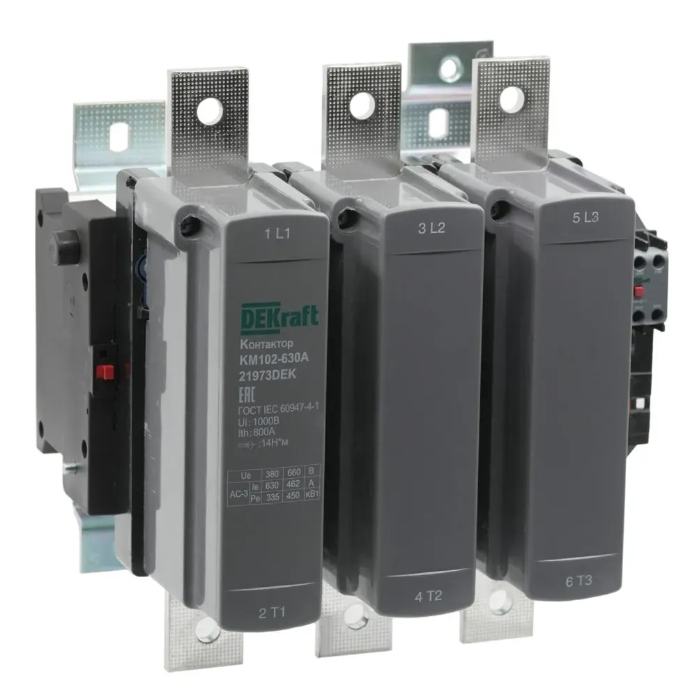 Контактор 630А 220В АС АС3  АС4 1НО+1НЗ КМ-102 SE (Dekraft) 21973DEK