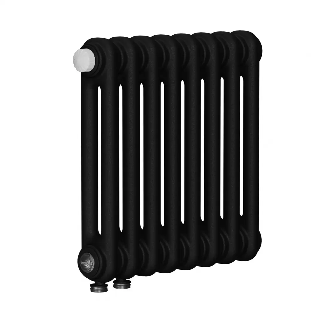 Радиатор трубчатый настенный двухрядный 565/66/30 нижнее сдвоенное подключение с клапаном цвет      антрацит Rifar RG0092CR56Q2FC