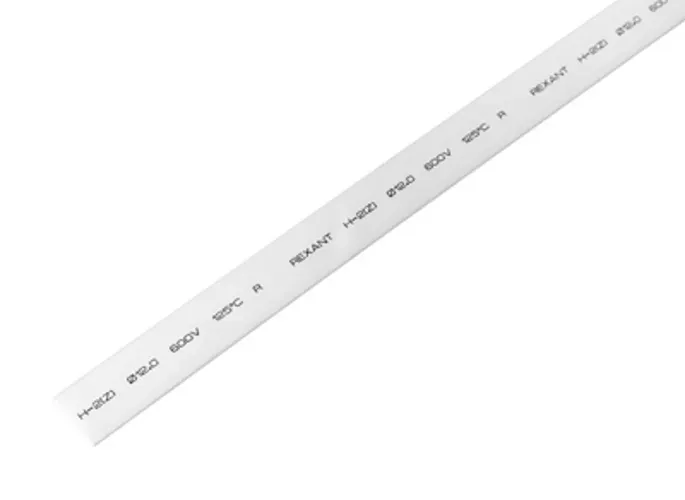 Термоусаживаемая трубка 12,0 6,0 мм, белая, упаковка 50 шт. по 1 м, REXANT REXANT 21-2001