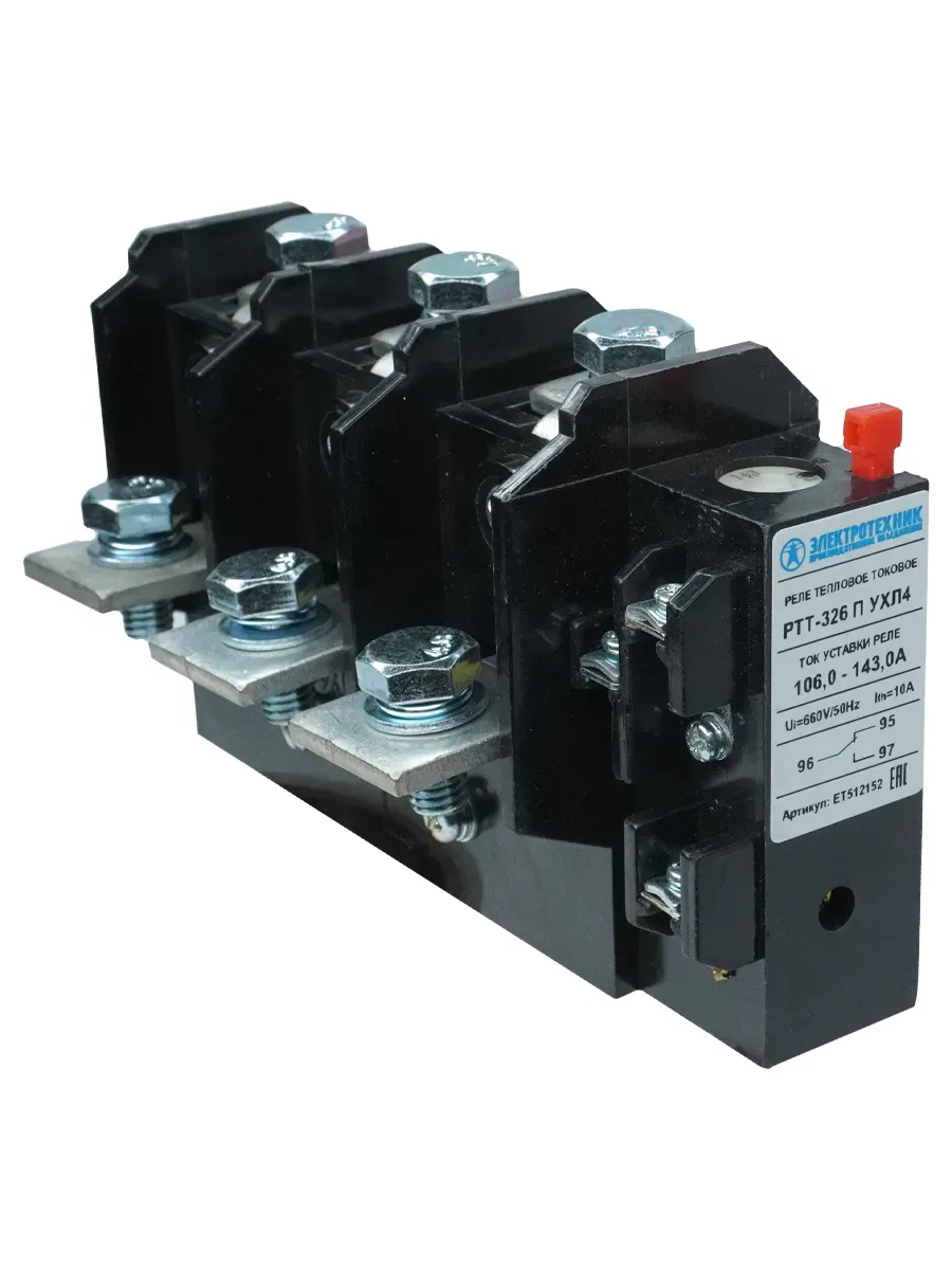 Реле электротепловое токовое РТТ-326 125А 106.0..143.0А Электротехник ET512152