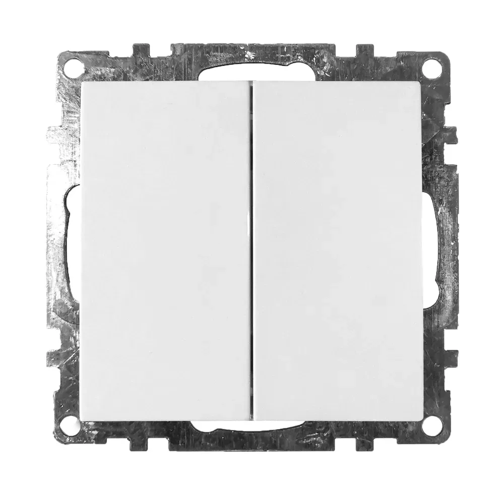 Выключатель 2-клавишный, серия Катрин, белый, FERON 39300