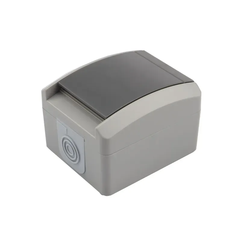 Розетка одноместная (керамика) INDUSTRIAL IP54 с заземлением, о/у, серая REXANT KR-78-0612