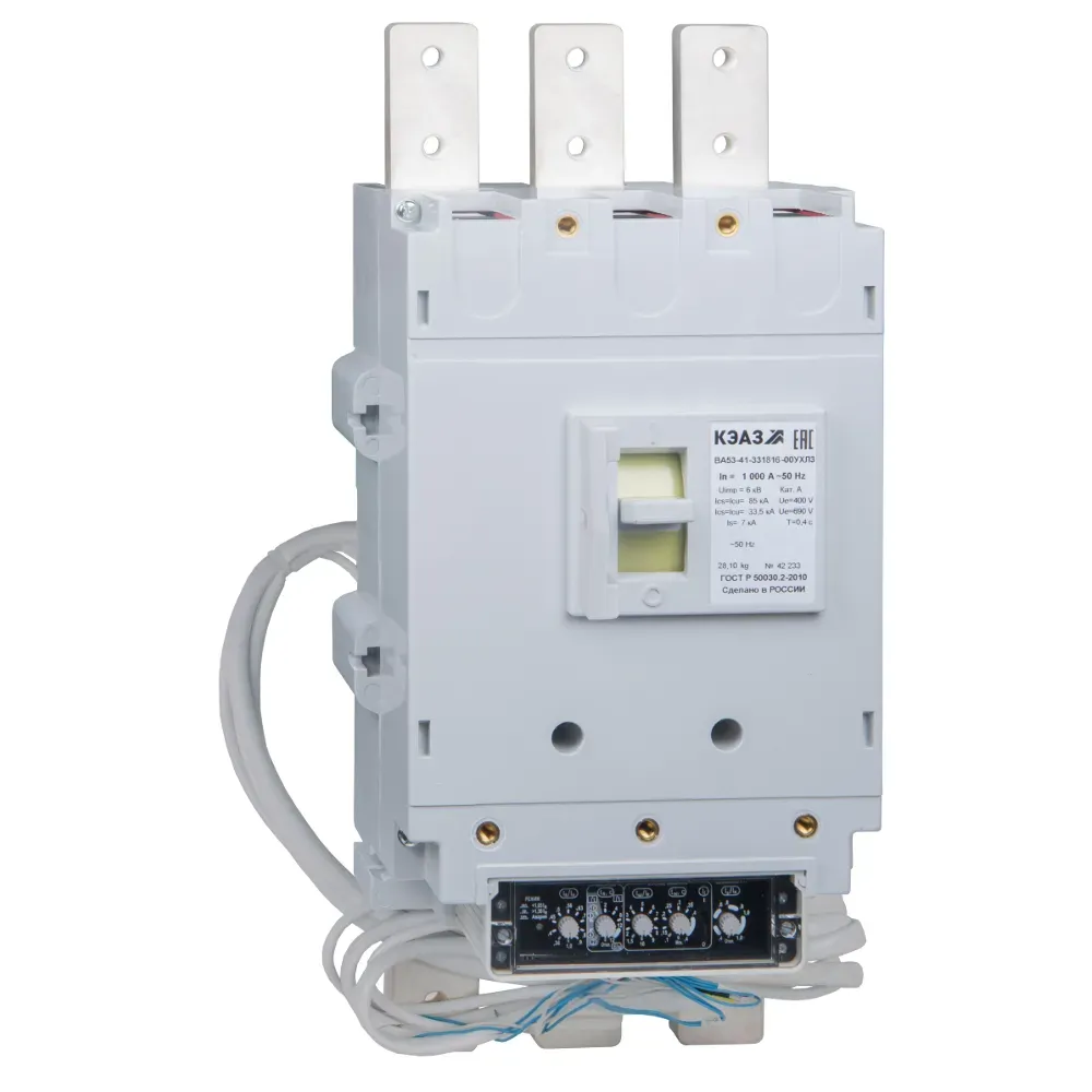 Выключатель автоматический ва53-41-331816-1000а-690ac-нр230ac/220dc-ухл3 КЭАЗ 218074