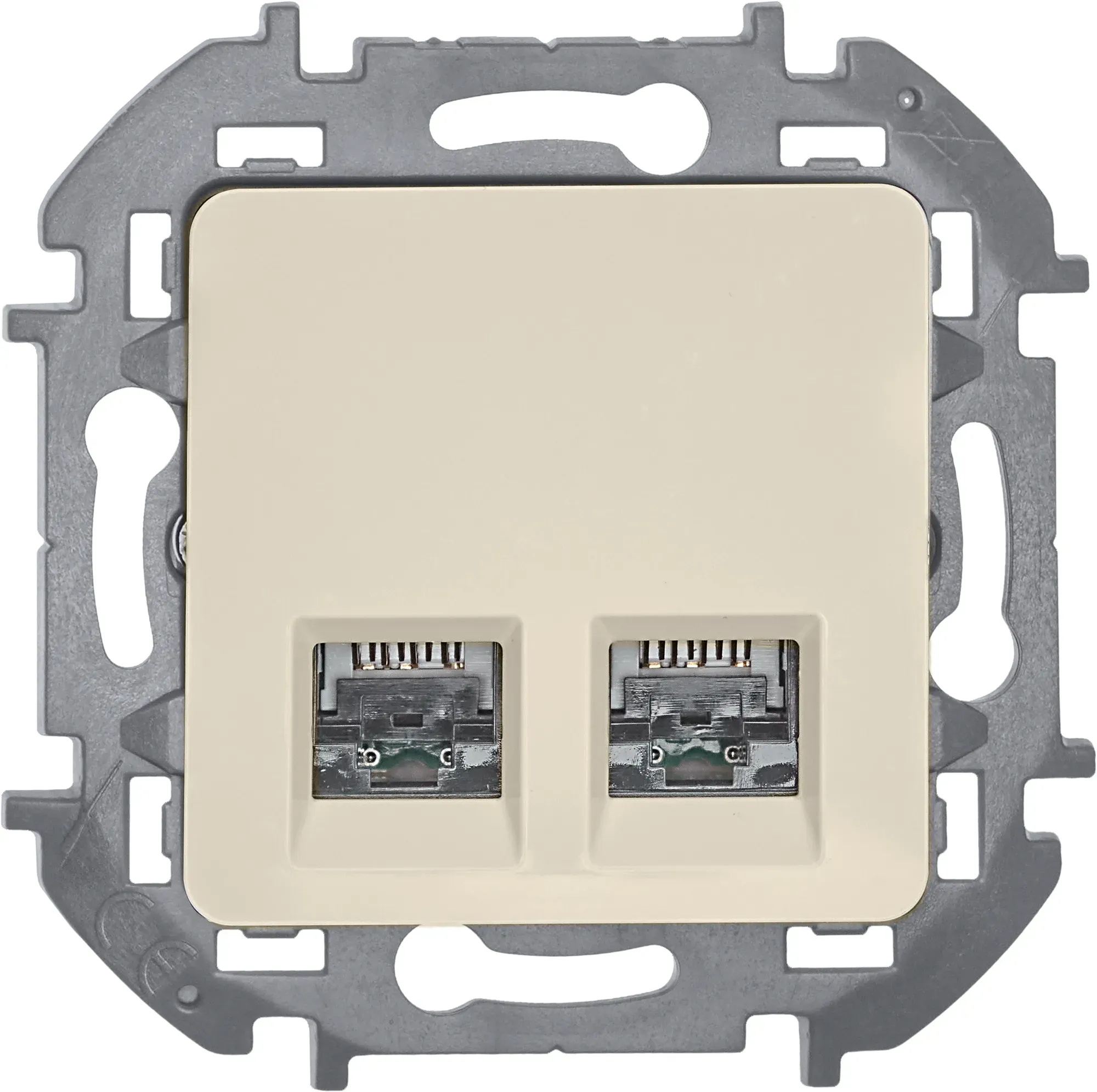 INSPIRIA розетка двойная RJ 45 категория 5e UTP слоновая кость