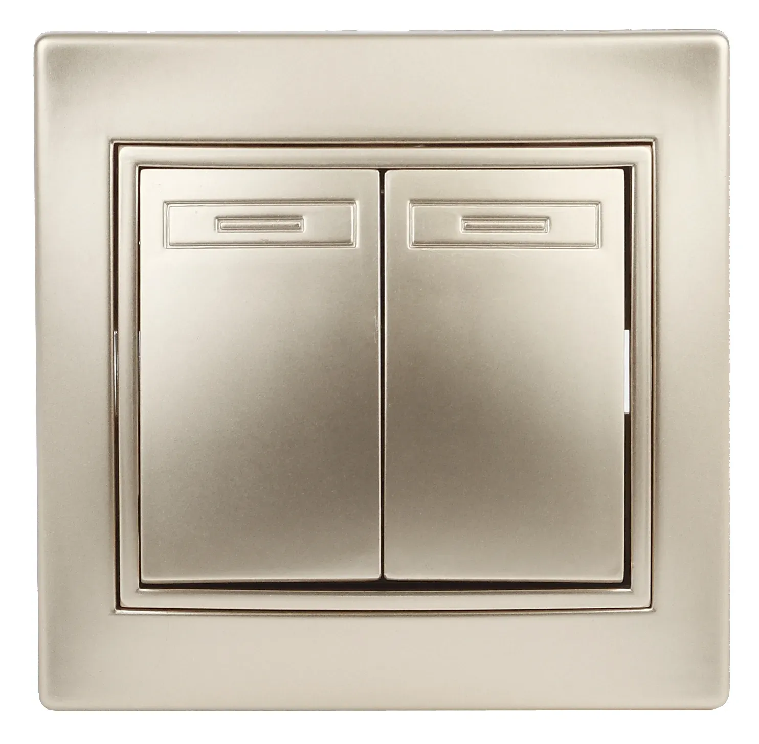 Выключатель Intro Plano 1-104-04 двухклавишный, 10А-250В, IP20, СУ, шампань ЭРА Б0053764