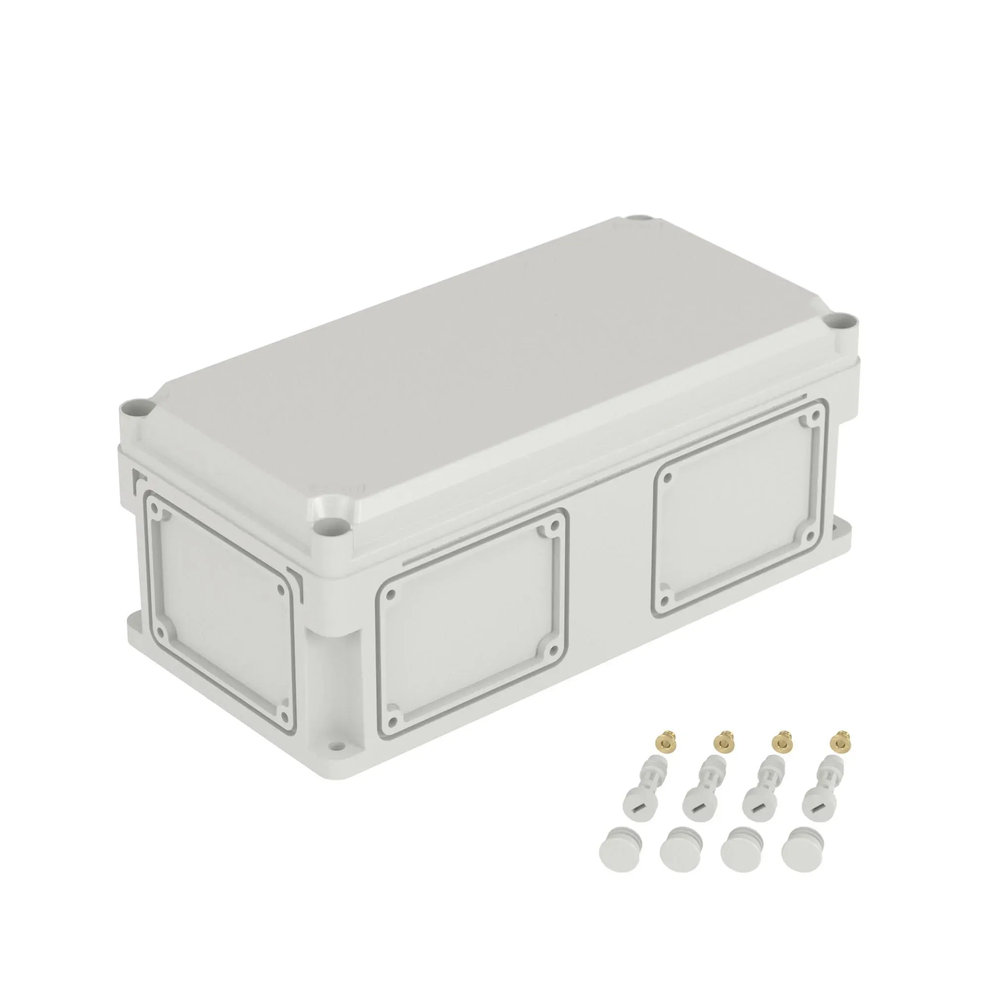 Корпус IP67 400х200х160 Hкрышки=35 с выбивным фланцем непрозрачная крышка DKC 542310