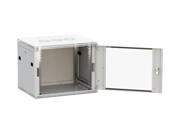 Шкаф настенный 19'' teracom pro 9u 600х450 мм дверь стеклянная с замком-ручкой серый EKF TRP-WLL-0964-40G