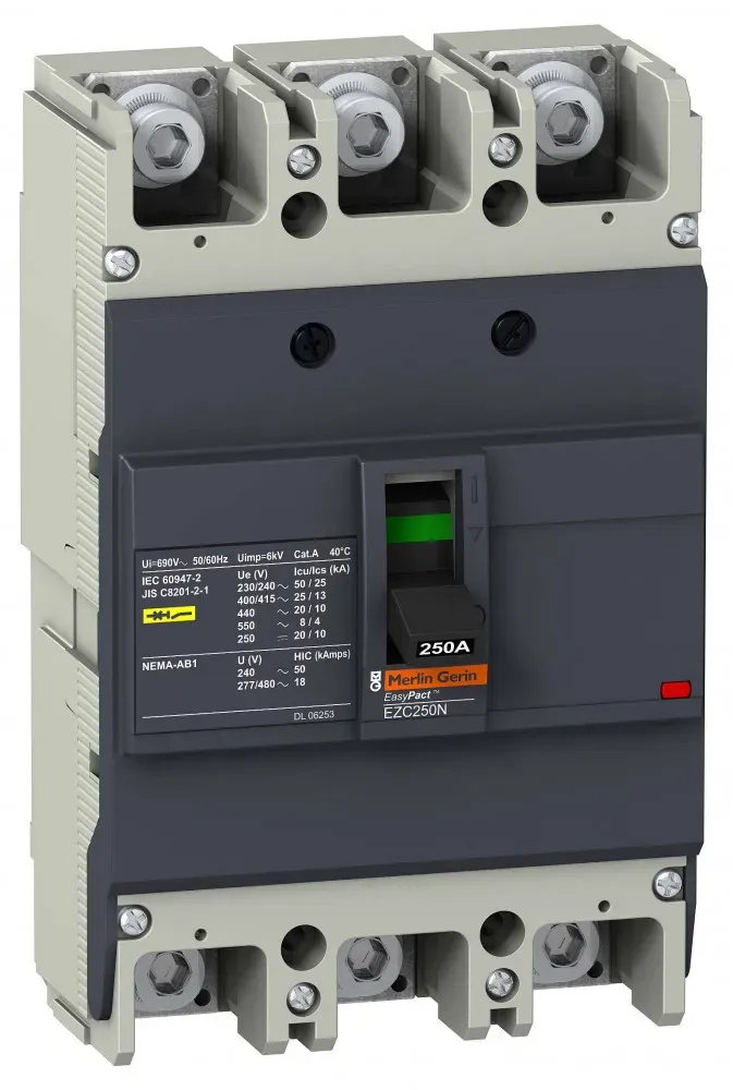 Выключатель автоматический трехполюсный EZC250N 250А 25кА DEKRAFT EZC250N3250