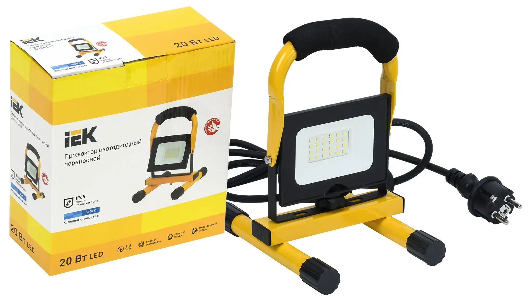 Прожектор светодиодный сдо 06-20п переносной 6500к ip65 черный iek IEK LPDO603-020-65-K02