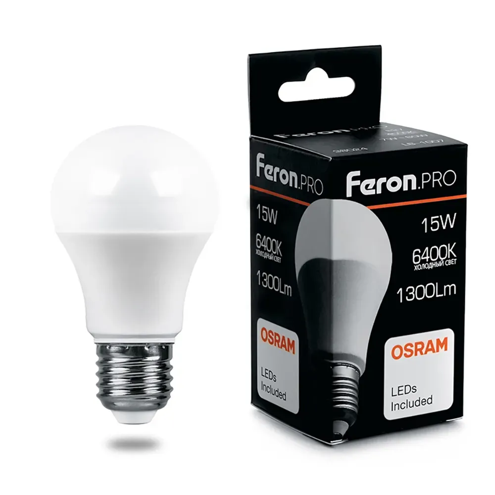 Лампа светодиодная led 15вт е27 дневной feron.pro STEKKER 38037