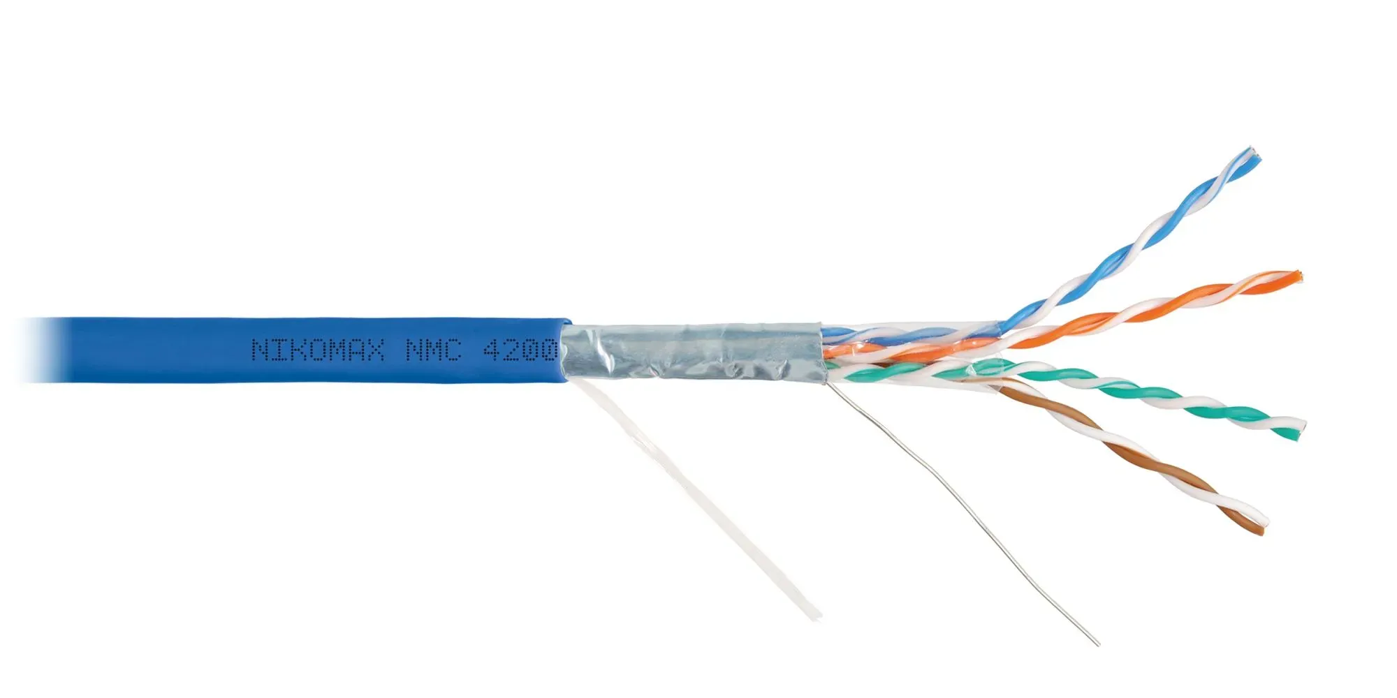 Витая пара F/UTP 4 пары Кат 5e solid BC AWG24 (0.51мм) IN LSZH нг(А)-HF синий 305м