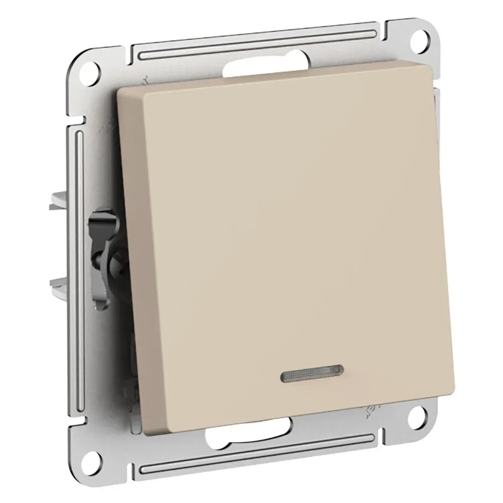 ATLASDESIGN выключатель одноклавишный с подсветкой, сх.1а, 10АХ, мех., ПЕСОЧНЫЙ SE (Потенциал) ATN001213