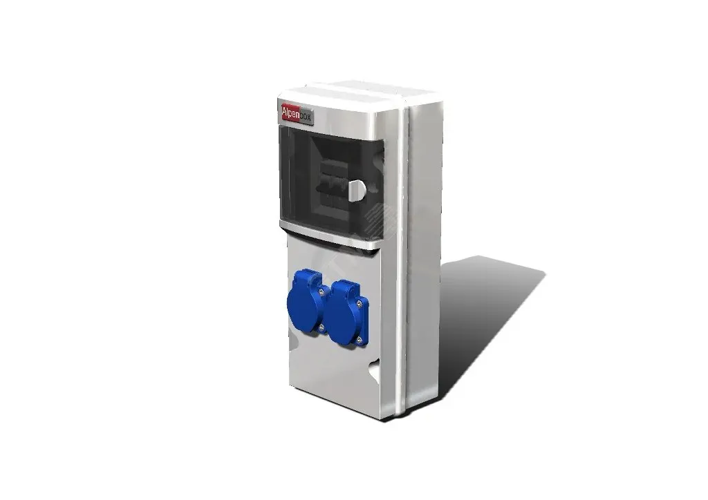 Устройство распределительное 00, 2хSHUKO16А250В с защитой, 142x436x137, настенное, пластик, IP54 AlpenBox 00-00016930