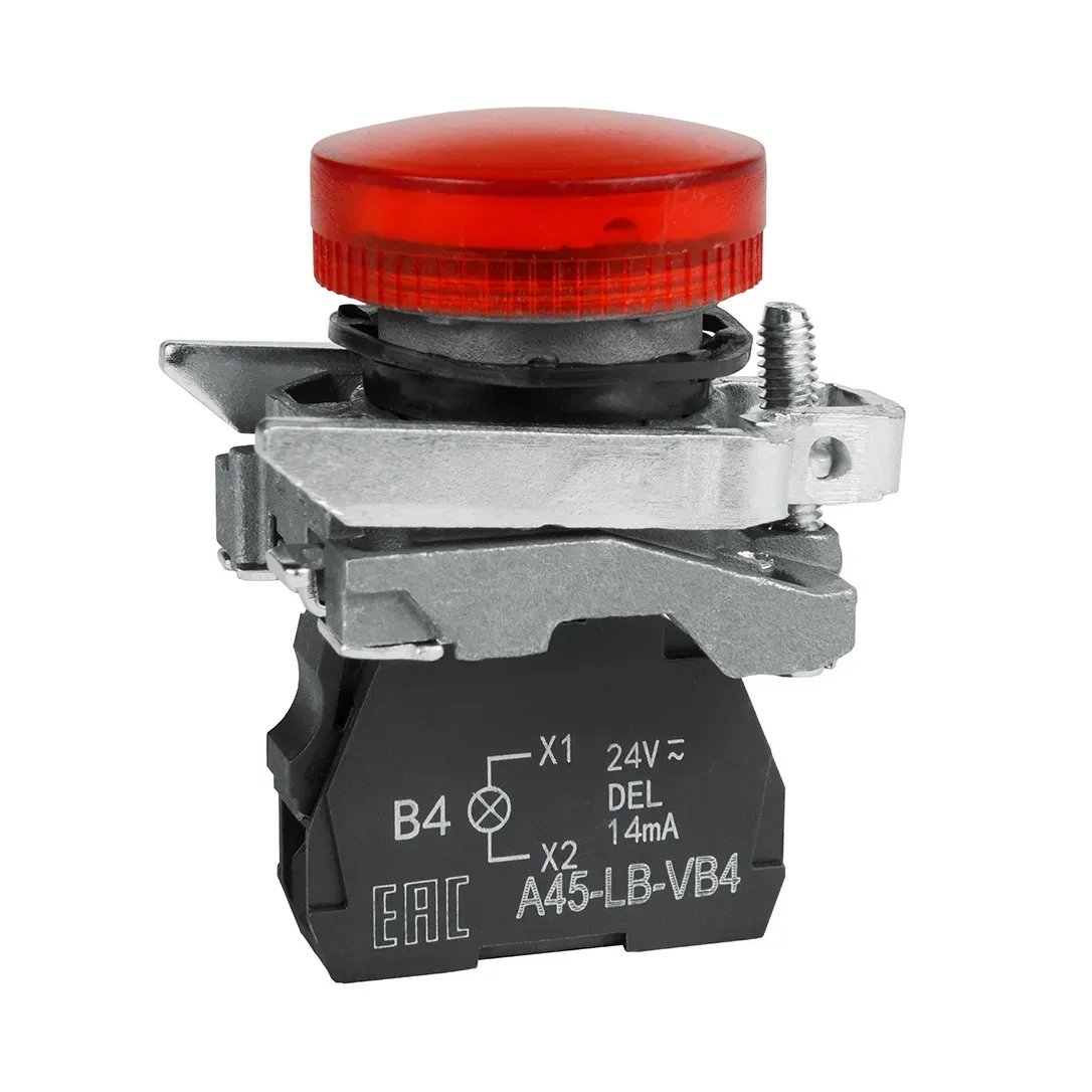 Лампа сигнальная OptiSignal D22 C4-L-B4 красная металл 24VAC/DC XB4BVB4 КЭАЗ Optima (от-ка) 332177