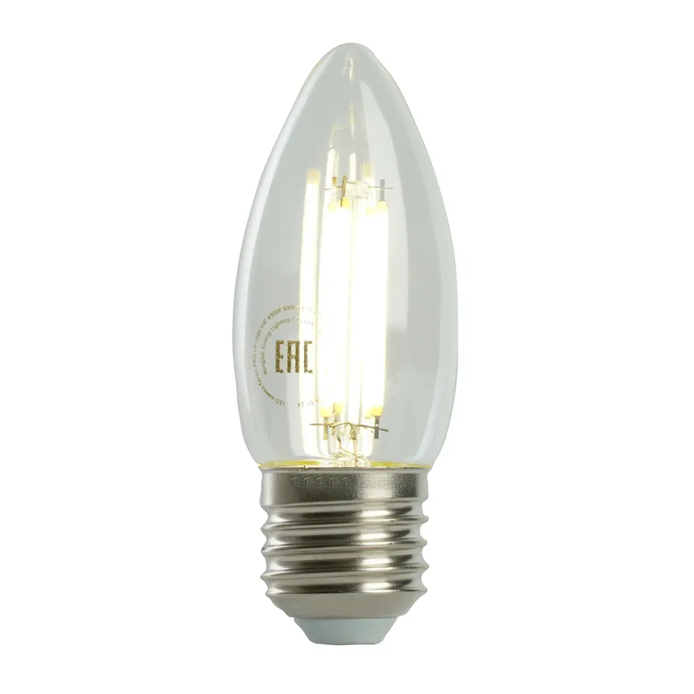 Лампа светодиодная LED 6вт Е27 белый свеча FILAMENT Feron.PRO