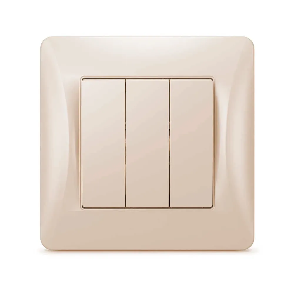 GUSI Ugra МЕХАНИЗМ Выключателя трехклавишного, скрытая установка, 10А, 250В. Цвет: шампань GUSI Electric С11В3-027
