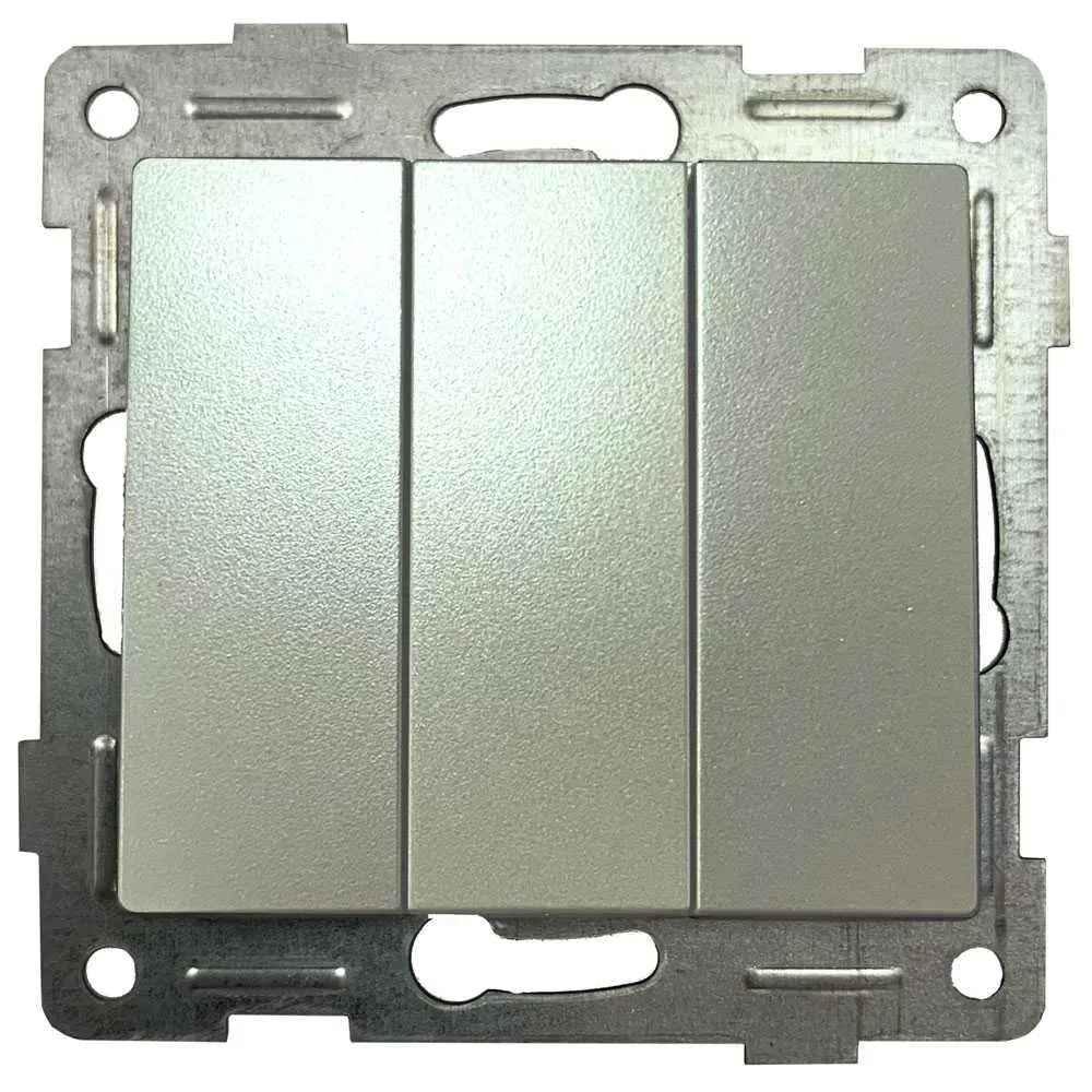 GUSI Bravo МЕХАНИЗМ Выключателя трехклавишного, скрытая установка, 10А, 250В. Цвет: жемчуг GUSI Electric С10В3-028