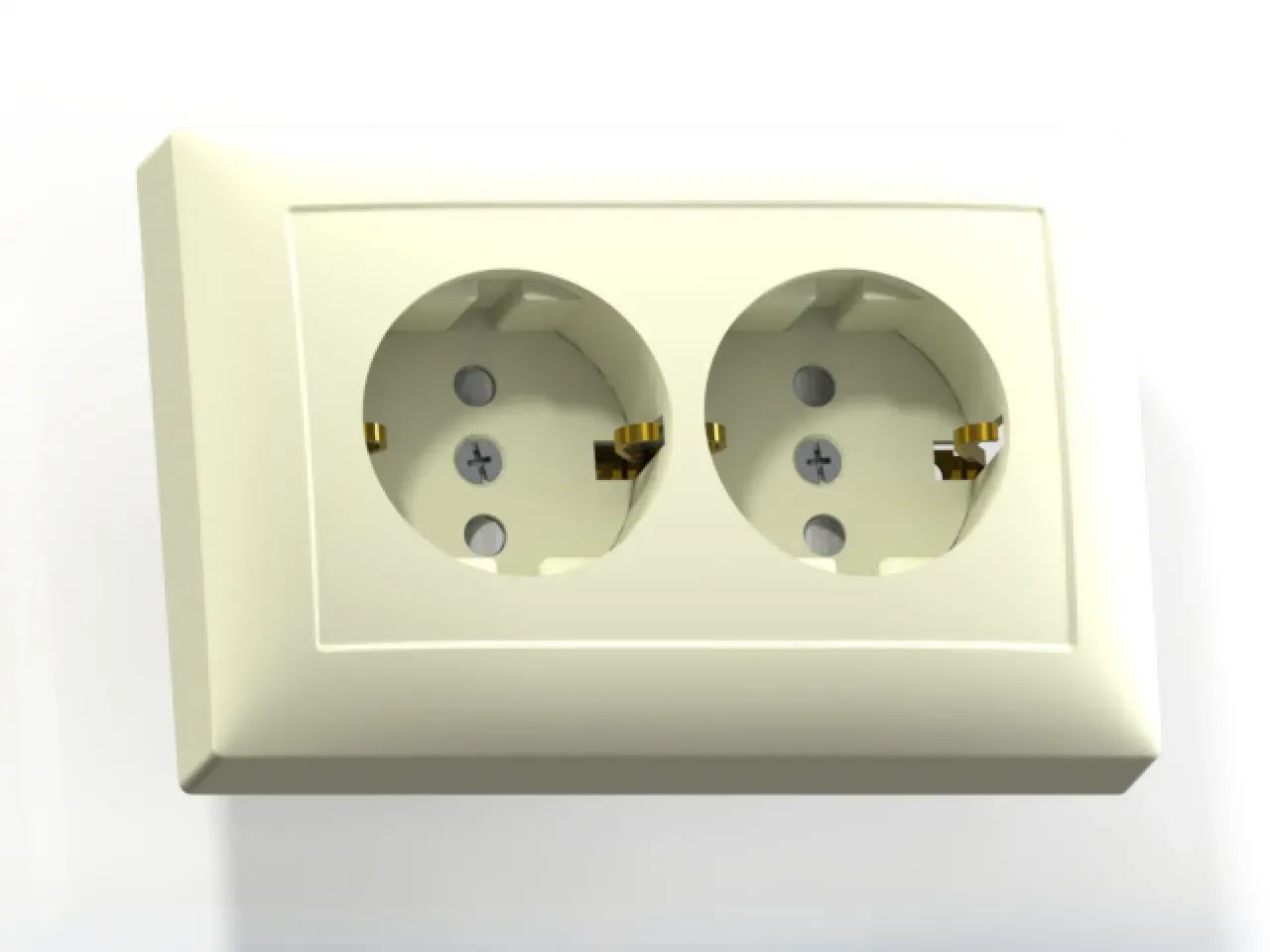 СЕЛЕНА Розетка скр.уст. двухмест. с з/к и з/ш РС16-401М с/к Кунцево 8123