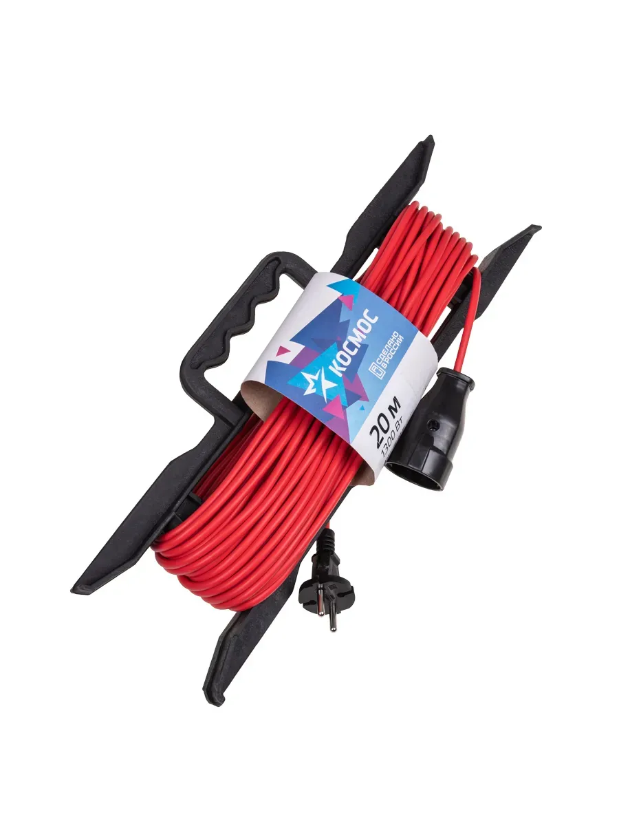 Удлинитель КОСМОС рамка 6А 1 гн ПВС 2*0,75 20м КОСМОС YPKsm20m-1g(6A)