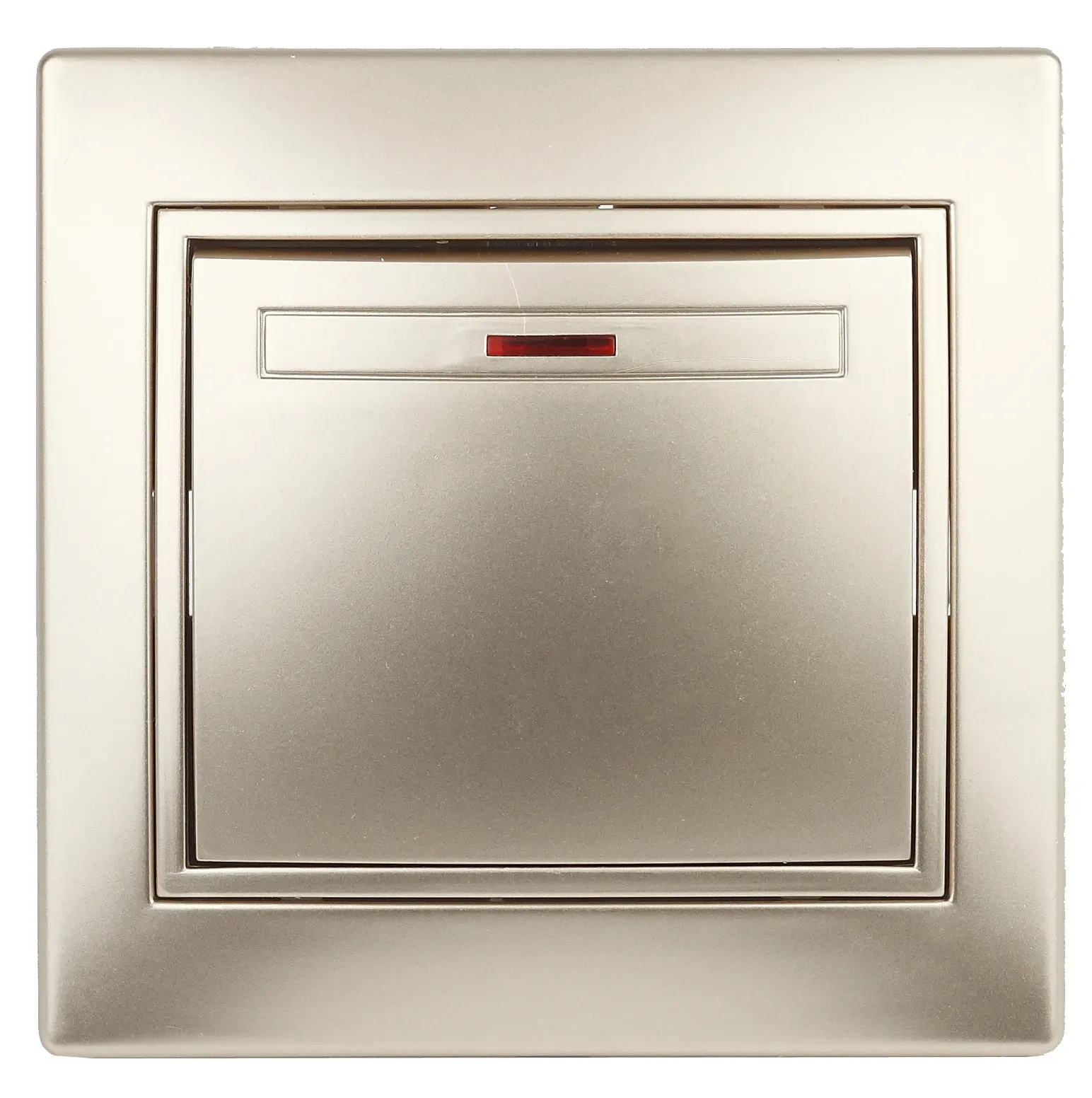 Выключатель Intro Plano 1-102-04 одноклавишный с подсветкой, 10А-250В, IP20, СУ, шампань ЭРА Б0053732