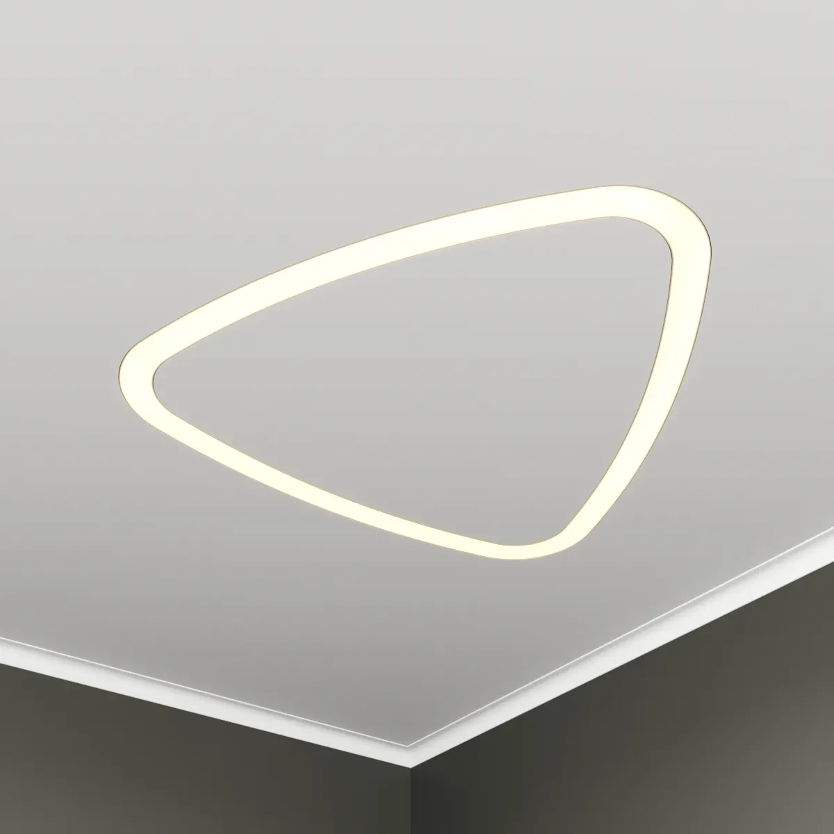 Светильник светодиодный RVE-LBX-HOLE-LITUS-730-V (Треугольник Рело закругл. с отв. 730х695х70мм S50мм 48Вт встраиваемый 4000K Белый) RVElektro RVE00002946