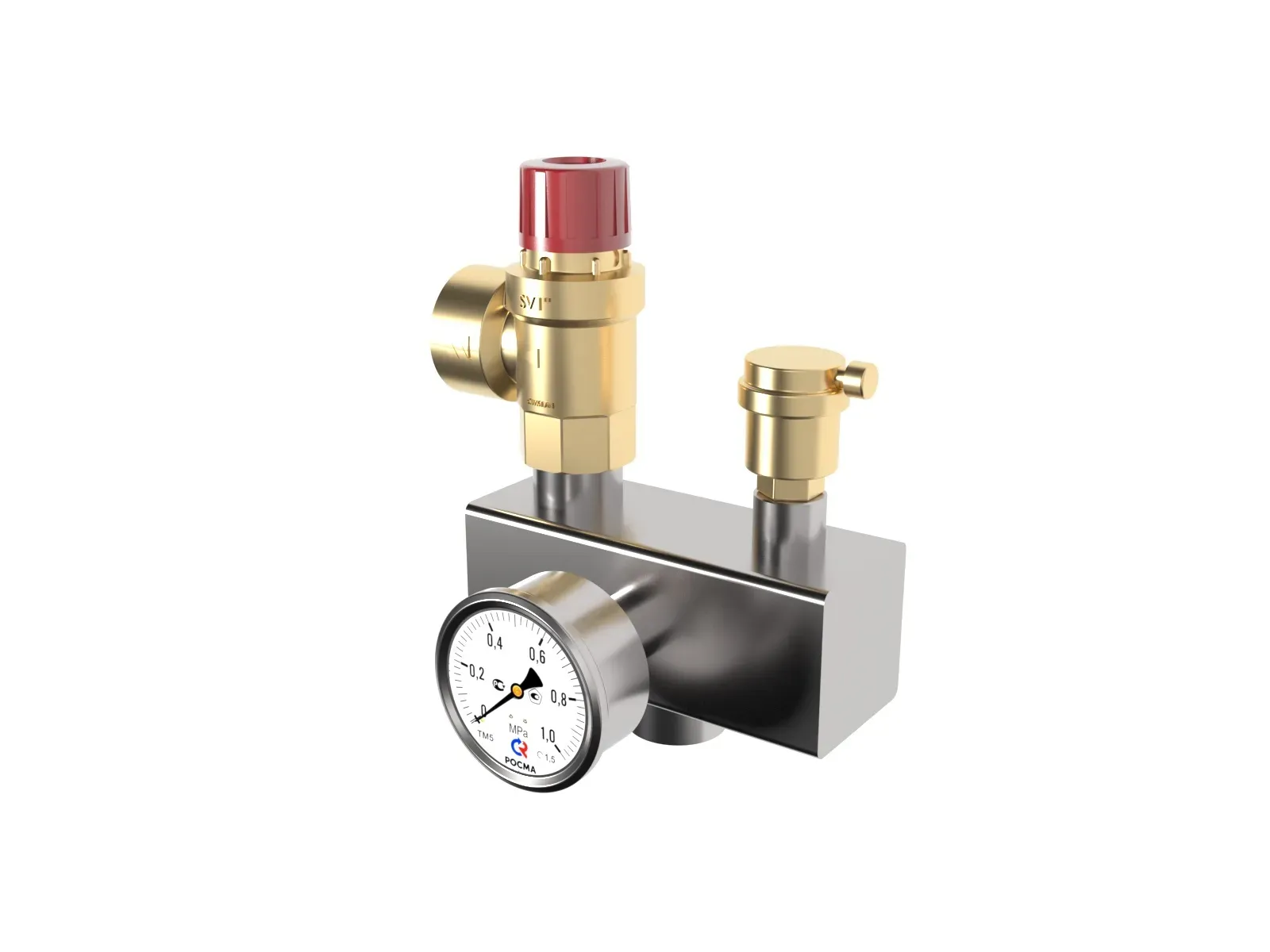 Группа безопасности котла до 200 кВт 3 бар BSGSS-200 (предохранительный клапан, воздухоотоводчик) Gidruss BS 25A00 20