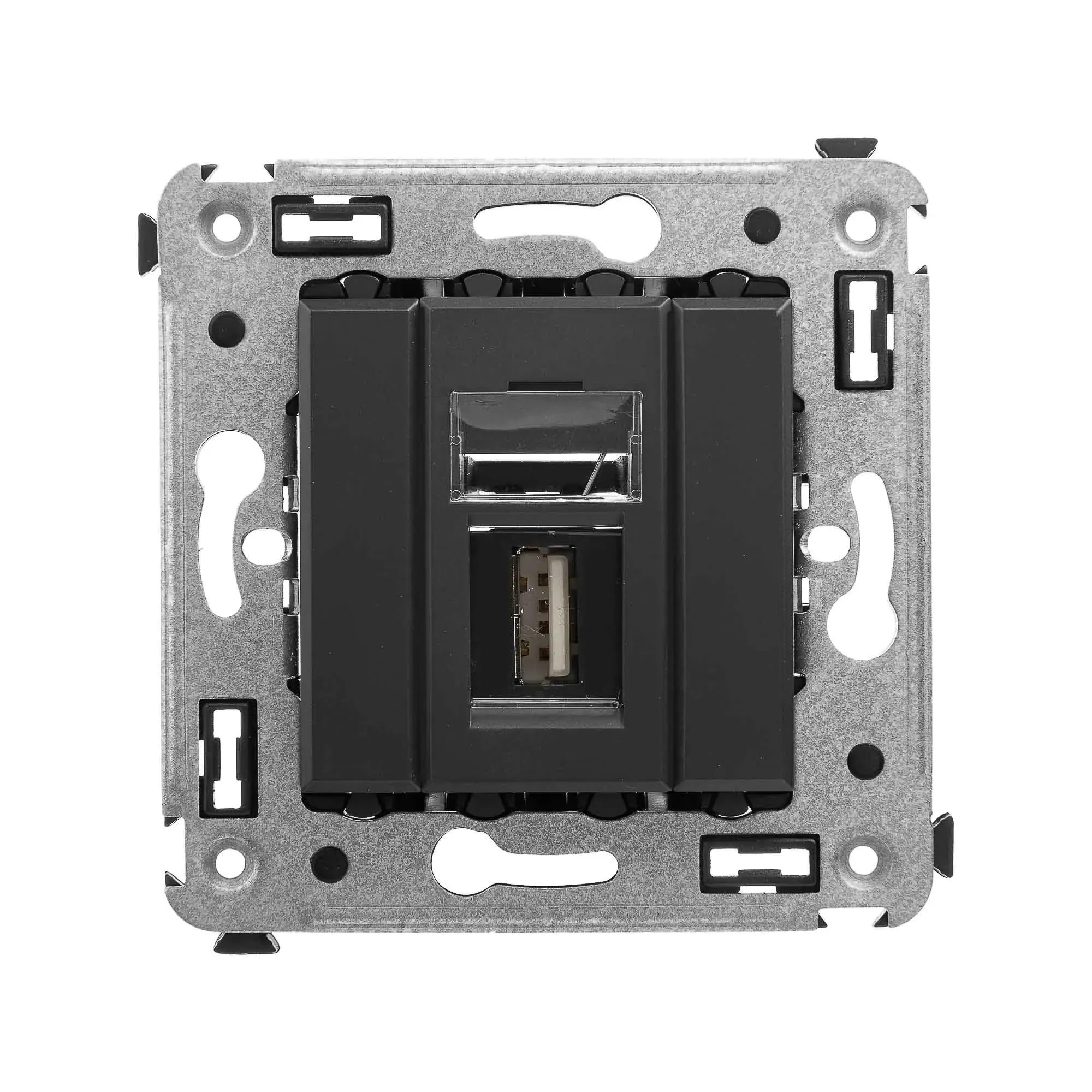 Avanti USB 2.0 розетка одинарная в стену, тип А-А, , Черный матовый DKC 4412403