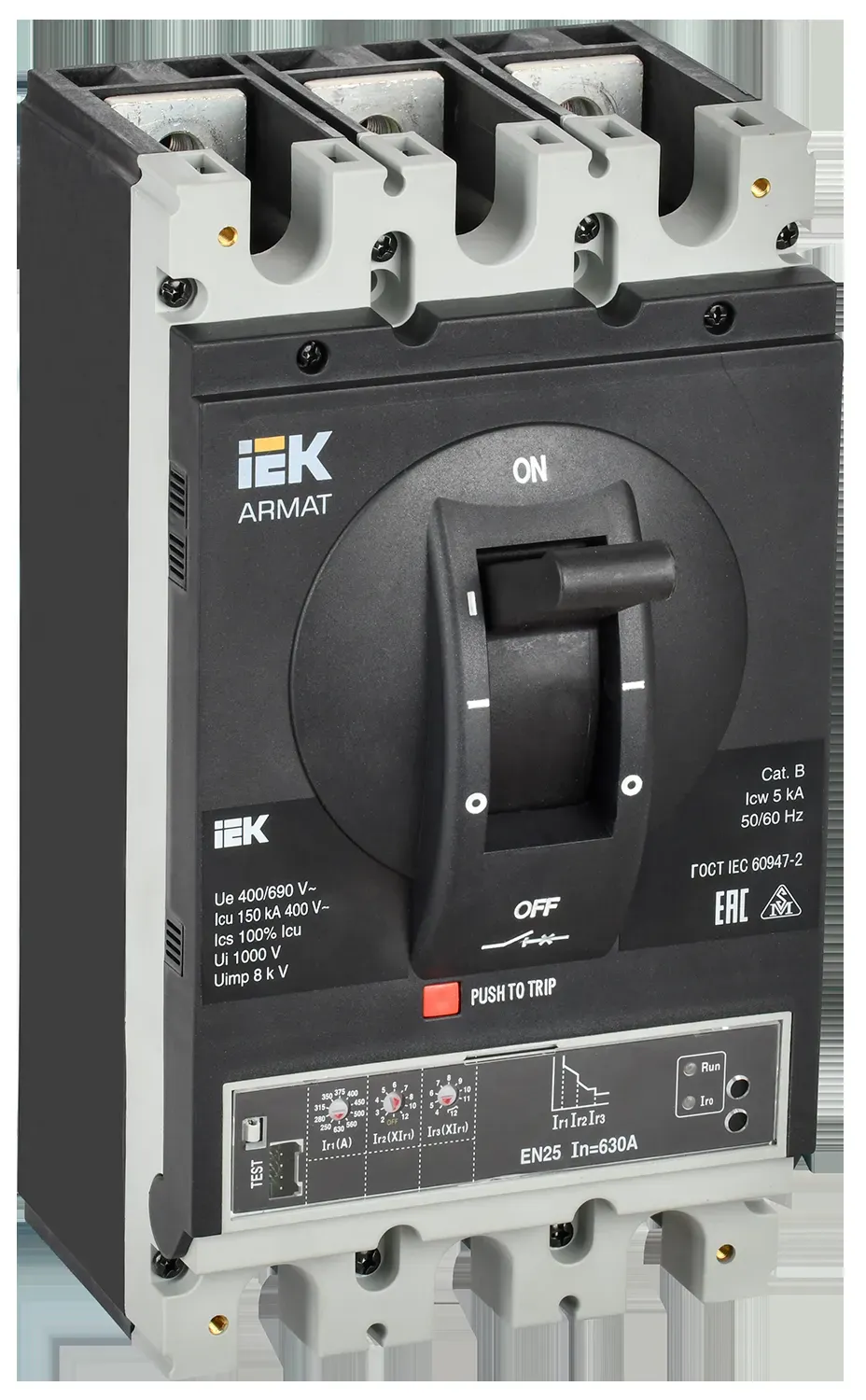 Armat автоматический выключатель в литом корпусе 3p типоразмер i 150ка 630а расцепитель электронный стандартный IEK AR-MCCB-3I-150-0630A-ELSC