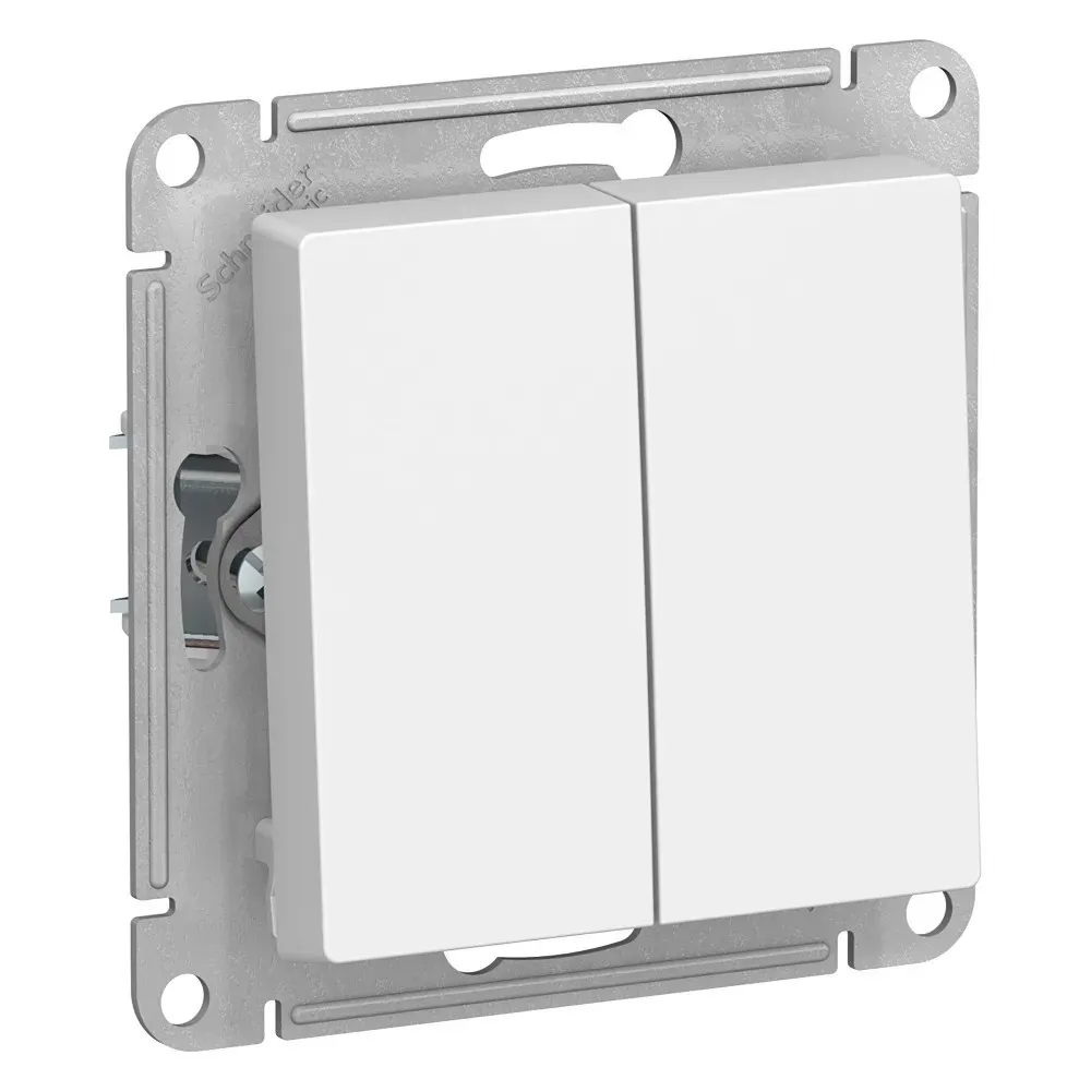 ATLASDESIGN 2-клавишный ВЫКЛЮЧАТЕЛЬ с самовозвратом, сх.5, 10АХ, механизм, БЕЛЫЙ SE (Потенциал) ATN000117