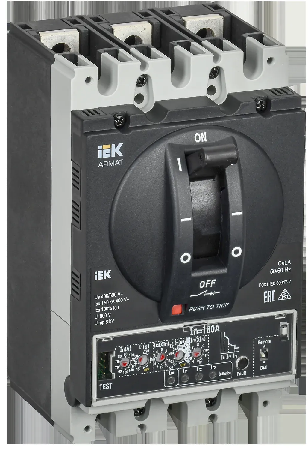 Armat автоматический выключатель в литом корпусе 3p типоразмер d 150ка 160а расцепитель электронный продвинутый IEK AR-MCCB-3D-150-0160A-ELPC
