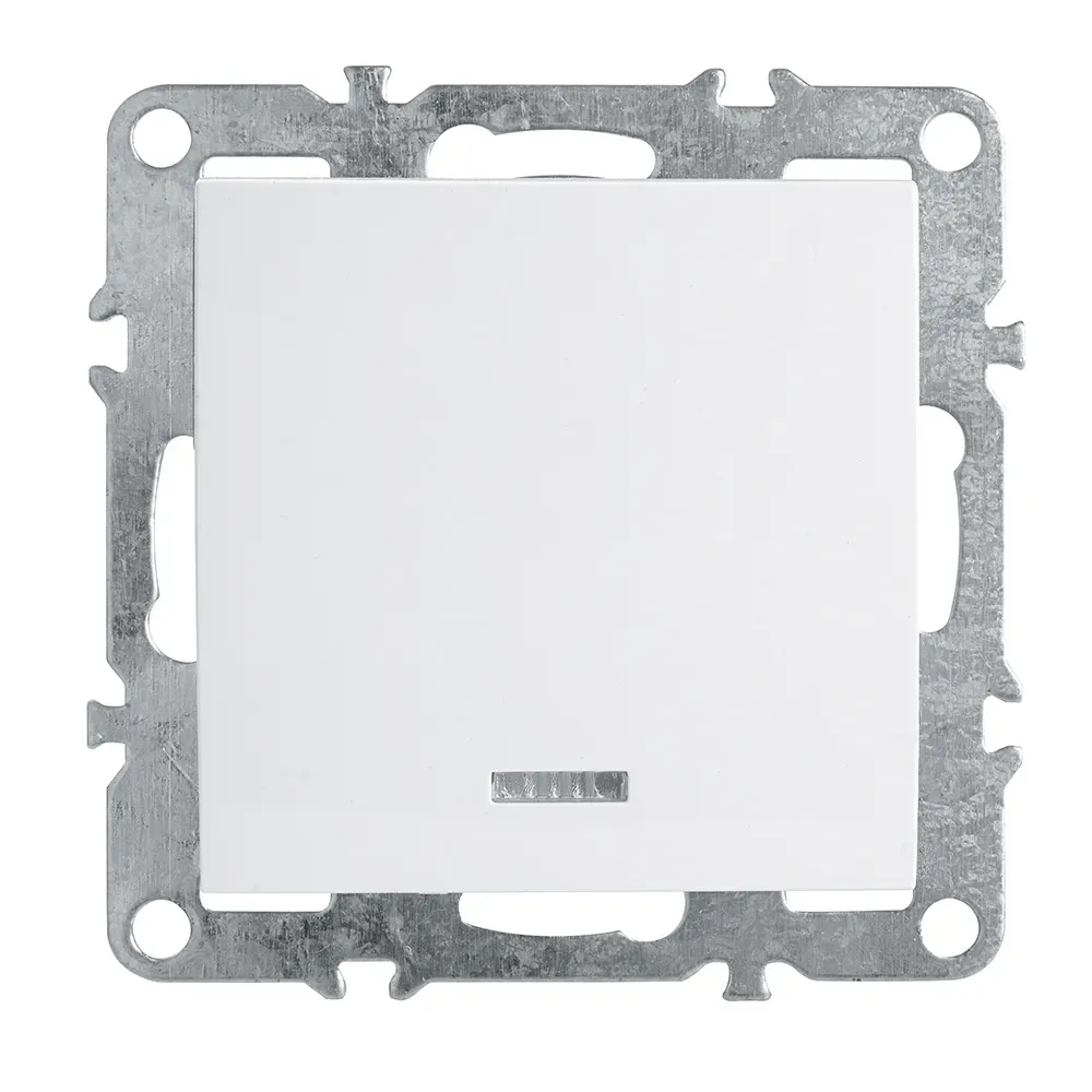 Выключатель 1-клавишный c индикатором (механизм), серия Эрна, , белый FERON 39309