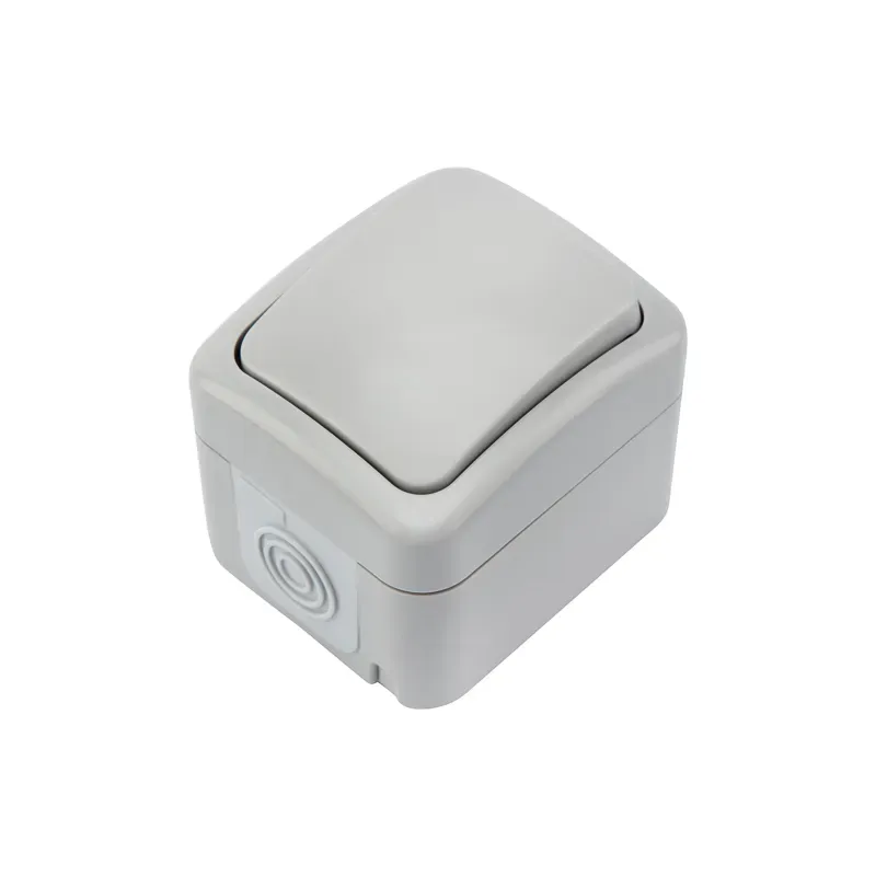 Переключатель проходной Mini OG IP54, о/у, серый REXANT KR-78-0837