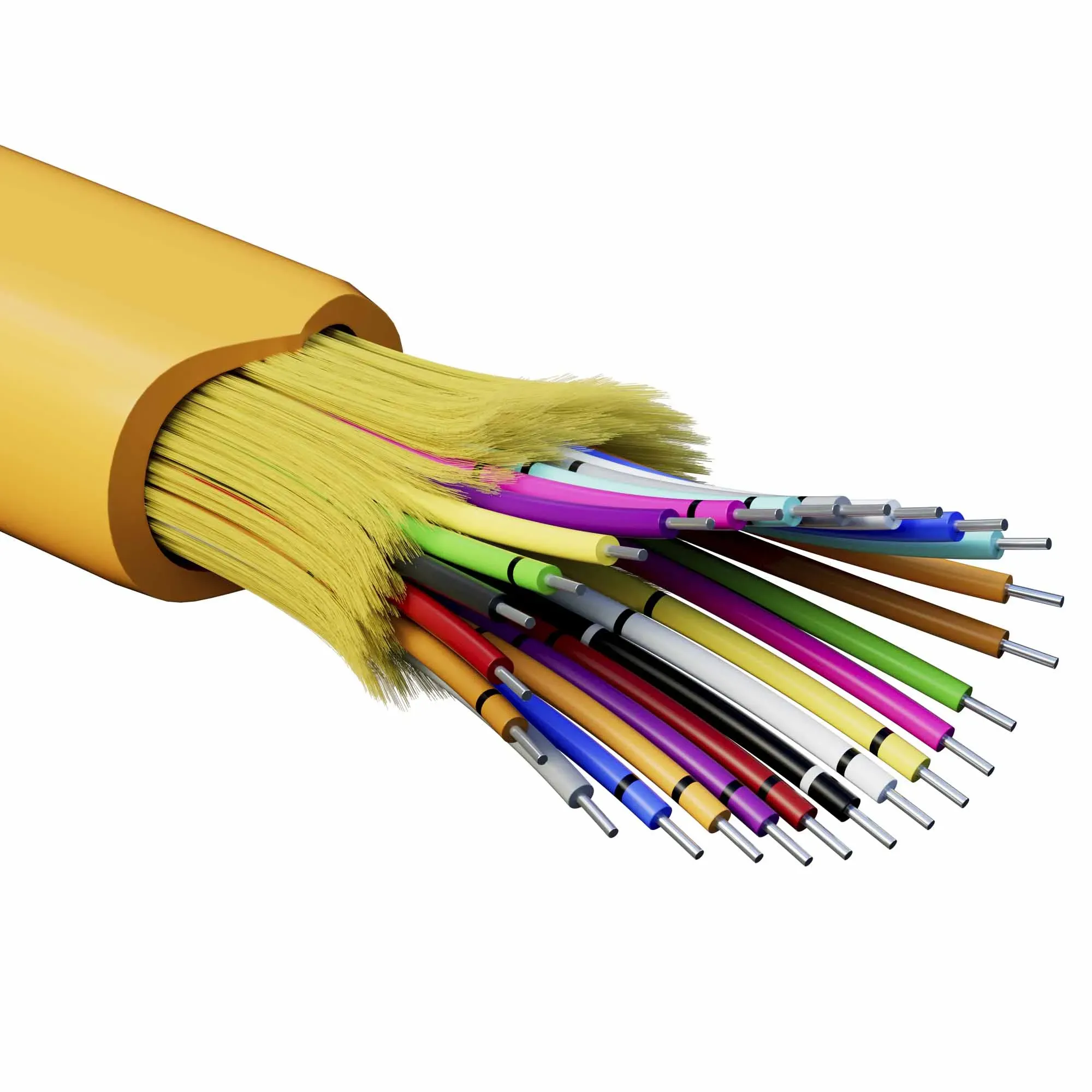 Кабель волоконно-оптический, распределительный, арамидные упрочняющие нити, для внутренней прокладки, нг(А)-HF, 24 ОВ, категорияOM2 (G.651.1) плотный буфер, 0,4 кН, барабан 500 м