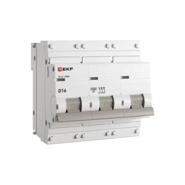 Автоматический выключатель 3p 16а (d) 10ka ва 47-100m без теплового расцепителя ekf proxima EKF MCB47100M-3-16D-PRO
