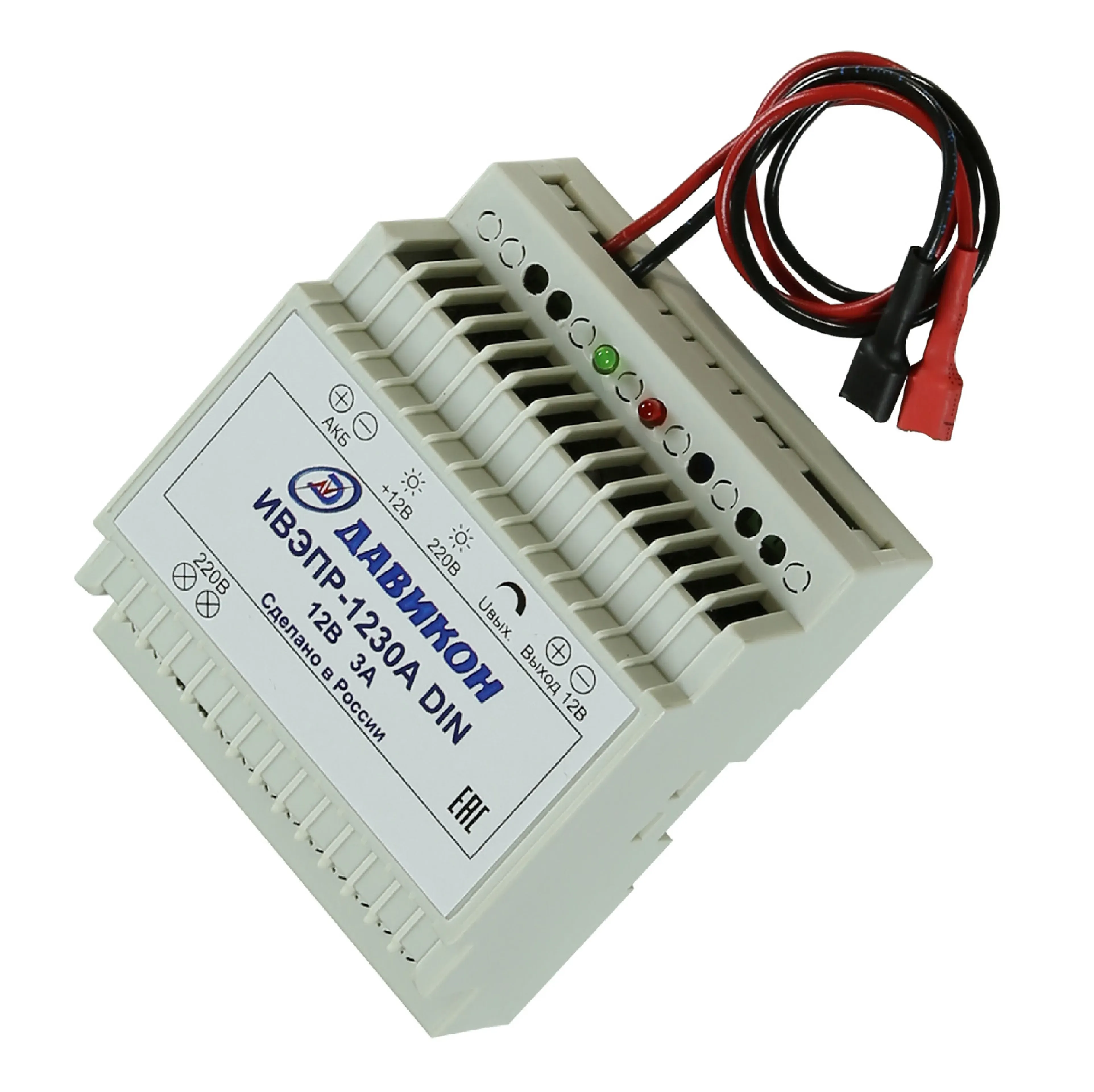 Источник вторичного электропитания резервированный на DIN-рейку 11,5-14В 2А Давикон ИВЭПР-1230A-DIN