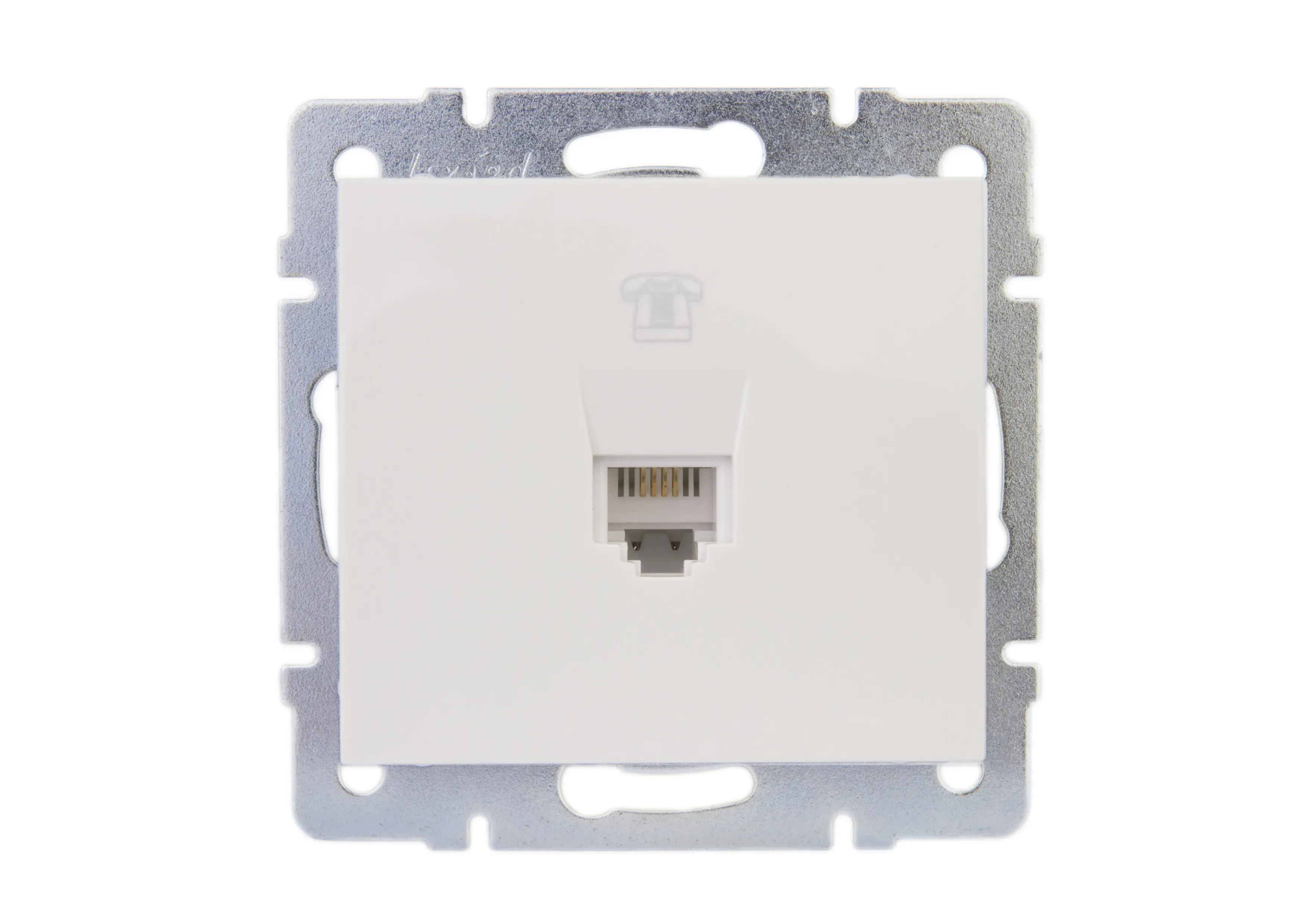 Розетка RAIN телефонная евро белая механизм Lezard 703-0288-137