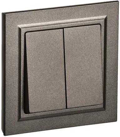 BRITE Выключатель двухклавишный 10А в сборе ВСР10-2-0-БрТБ темная бронза IEK IEK BR-V20-0-10-K45-F